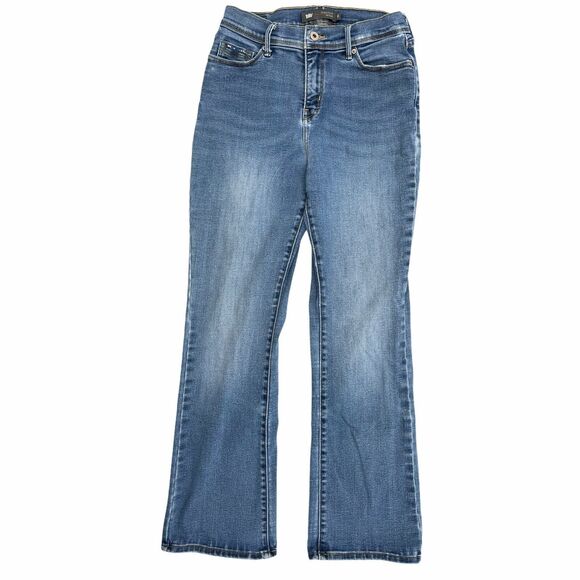 Levis 512 Perfectly Slimming Bootcut Jeans Women Size 6 Blue Denim Mid Rise - Picture 1 of 6